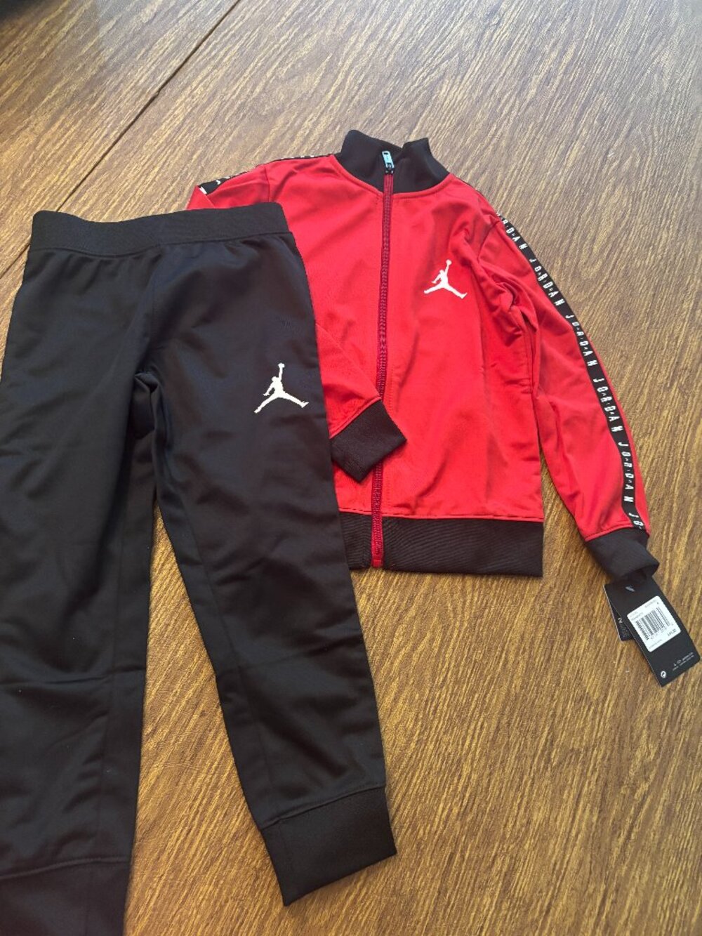 Puma, Jordan Sweat Suit, Black & Red, Size 5